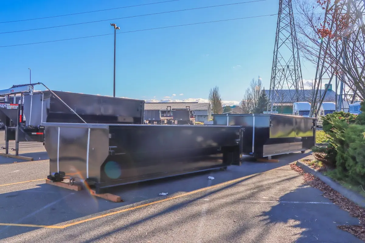 Roll-off dumpster ready for waste disposal at job site for Construction Dumpster Rental in South Brooksville